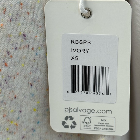 PJ Salvage Pull On Confetti Lounge Sleep Shorts RBSPS -  Ivory - Picture 4 of 7